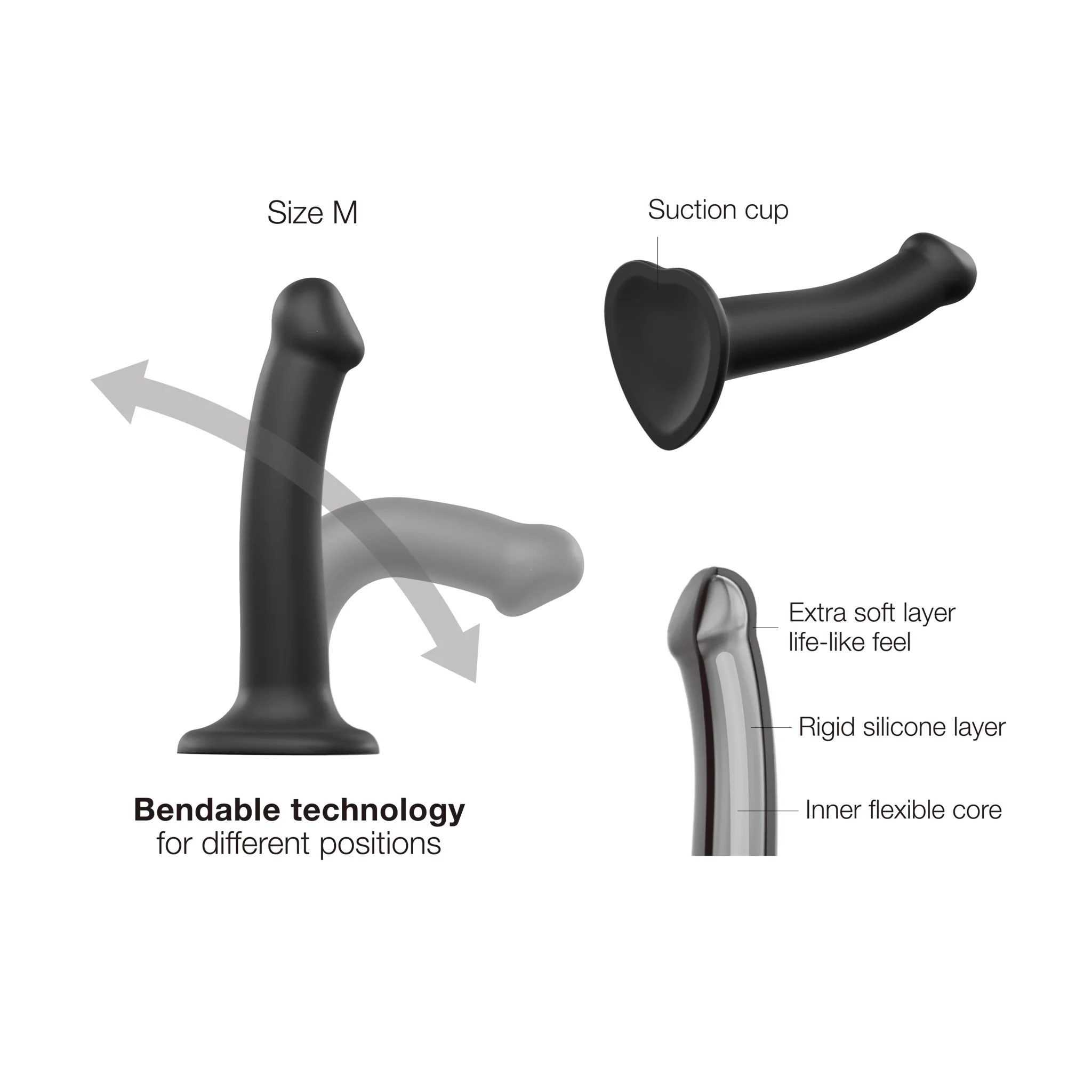 Medium Silicone Bendable Dildo - Image 3